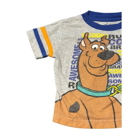 Scooby-Doo Toddler Ringer T-Shirt – Cartoon Graphic Tee, Size 12M Cartoon Gray - Picture 2 of 5